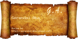 Gerendai Aba névjegykártya